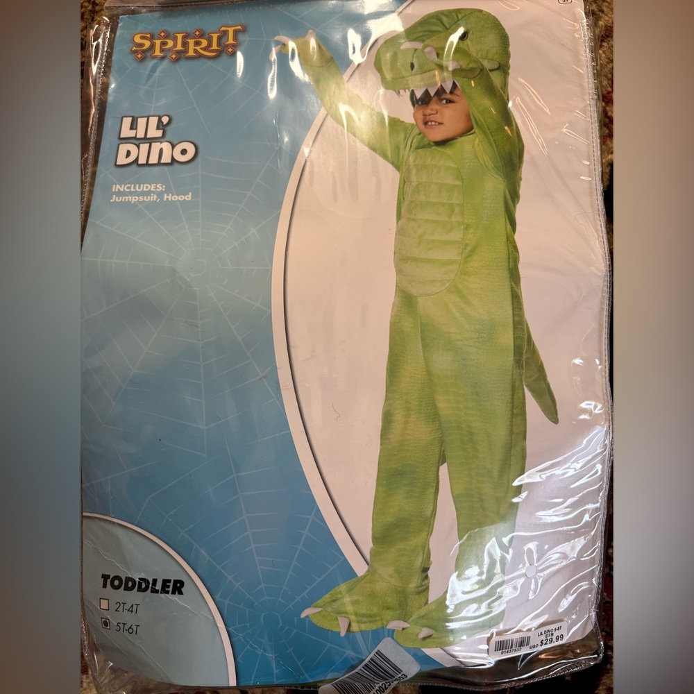 Spirit Lil' Dino Green Costume for Toddlers 5T